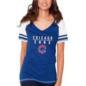 Soft As A Grape Chicago Cubs V-Neck Raglan T-Shirt MLB Baseball 2X NWT‎
